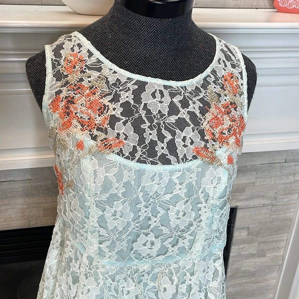 Free People Russian Nesting Doll Hi-Lo Lace Dress - Large